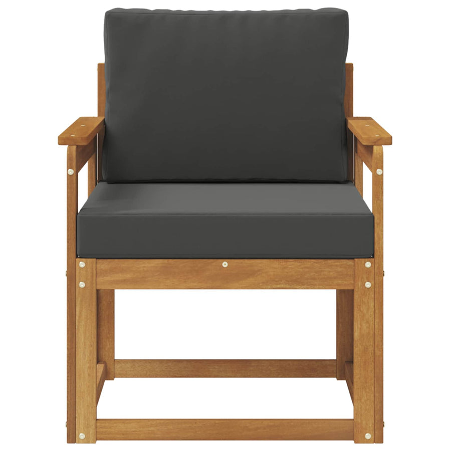 Outdoor Sofa Solid Acacia Wood Natural and Anthracite