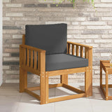 Outdoor Sofa Solid Acacia Wood and Polyester Natural