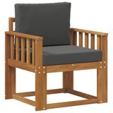 Outdoor Sofa Solid Acacia Wood and Polyester Natural