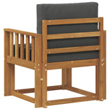 Outdoor Sofa Solid Acacia Wood and Polyester Natural - 45-Degree Angle
