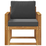 Outdoor Sofa Solid Acacia Wood and Polyester Natural - Side View