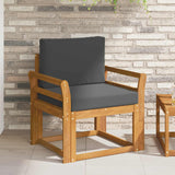 Outdoor Sofa Solid Acacia Wood and Polyester Natural