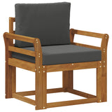 Outdoor Sofa Solid Acacia Wood and Polyester Natural - Front View