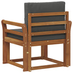 Outdoor Sofa Solid Acacia Wood Natural and Anthracite