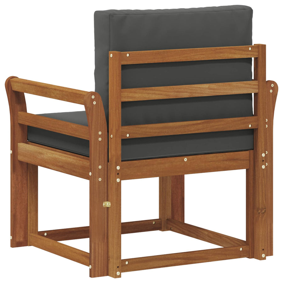 Outdoor Sofa Solid Acacia Wood Natural and Anthracite