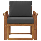 Outdoor Sofa Solid Acacia Wood and Polyester Natural - Side View