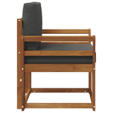 Outdoor Sofa Solid Acacia Wood and Polyester Natural - Top-Down View