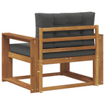 Outdoor Middle Sofa Solid Acacia Wood Natural and Anthracite