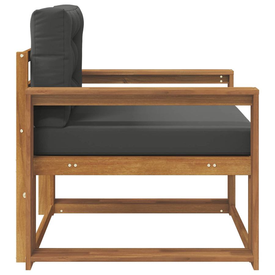 Outdoor Middle Sofa Solid Acacia Wood Natural and Anthracite