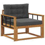 Outdoor Middle Sofa Solid Acacia Wood Natural and Anthracite