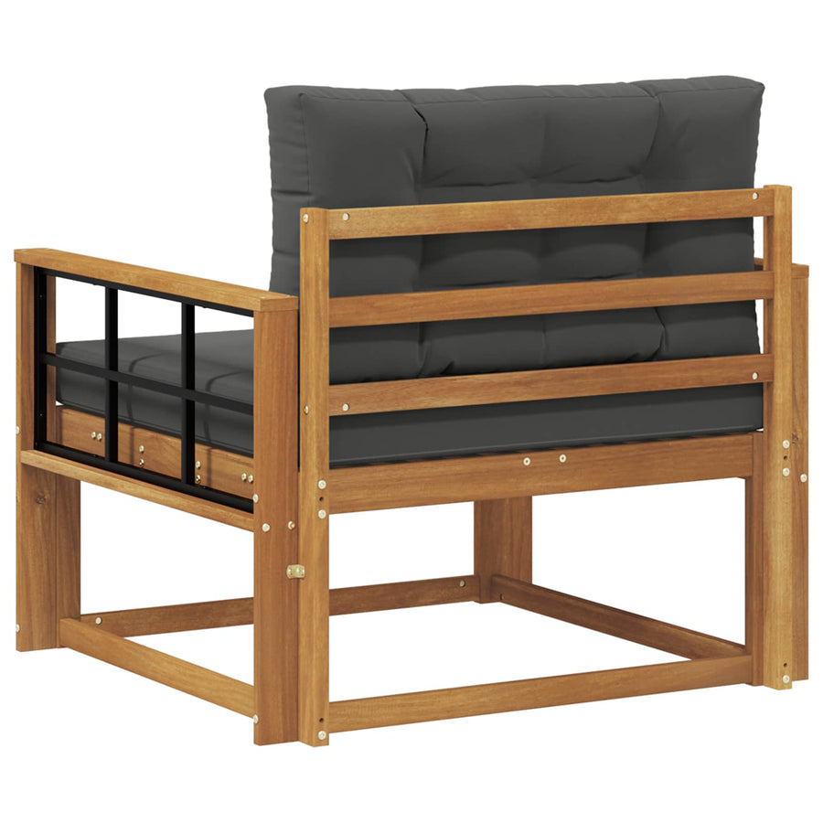 Outdoor Middle Sofa Solid Acacia Wood Natural and Anthracite