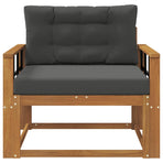 Outdoor Middle Sofa Solid Acacia Wood Natural and Anthracite