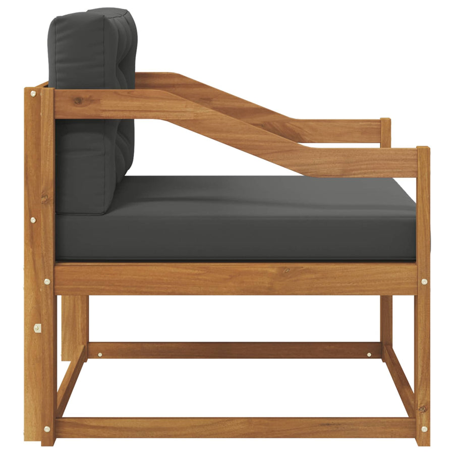 Outdoor Middle Sofa Solid Acacia Wood Natural and Anthracite