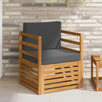 Outdoor Sofa Set Natural and Anthracite Solid Acacia Wood