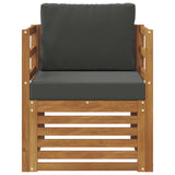 Outdoor Sofa Solid Acacia Wood and Polyester Natural