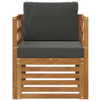 Outdoor Sofa Set Natural and Anthracite Solid Acacia Wood