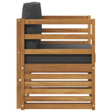 Outdoor Sofa Solid Acacia Wood and Polyester Natural