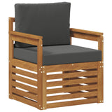 Outdoor Sofa Solid Acacia Wood and Polyester Natural - Front View