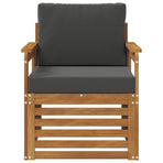 Outdoor Sofa Set Natural and Anthracite Solid Acacia Wood