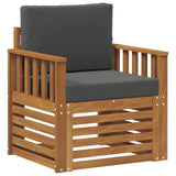 Outdoor Sofa Solid Acacia Wood and Polyester Natural - Front View