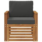 Outdoor Sofa Solid Acacia Wood and Polyester Natural