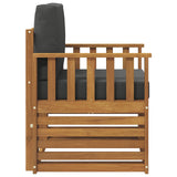Outdoor Sofa Solid Acacia Wood and Polyester Natural