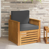 Outdoor Sofa Solid Acacia Wood and Polyester Natural