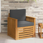 Outdoor Sofa Set Natural and Anthracite Solid Acacia Wood