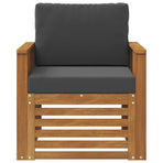 Outdoor Sofa Set Natural and Anthracite Solid Acacia Wood