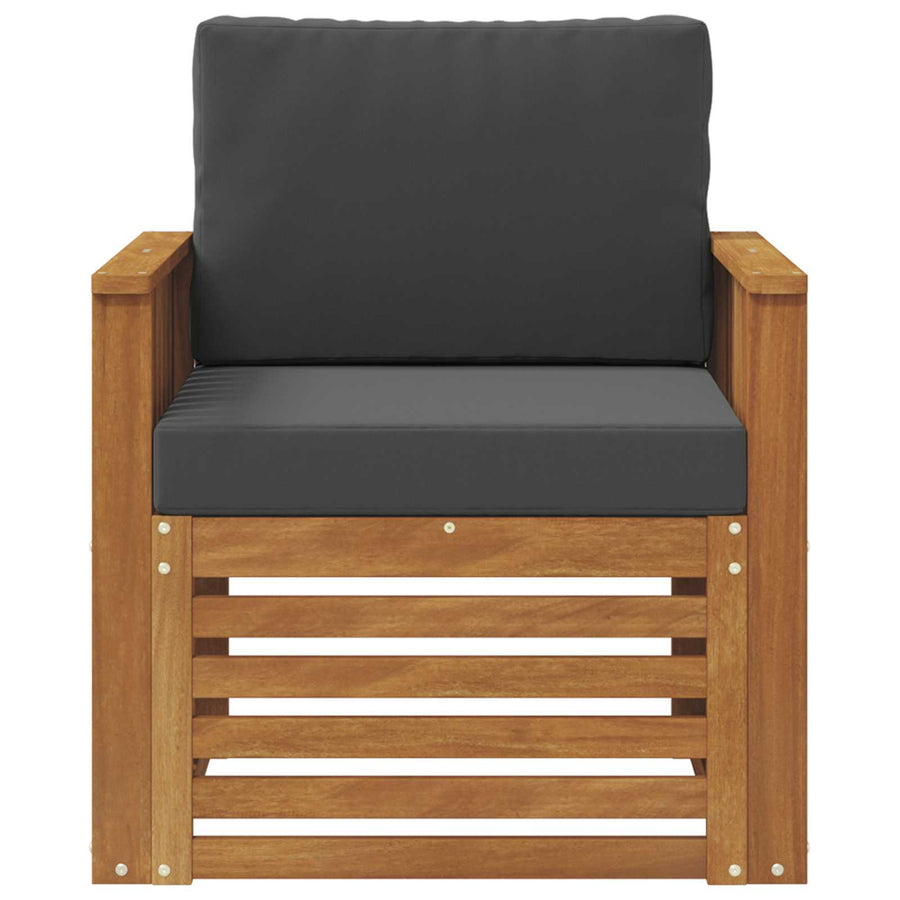 Outdoor Sofa Set Natural and Anthracite Solid Acacia Wood