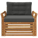 Outdoor Sofa Solid Acacia Wood and Polyester - Side View