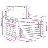 Outdoor Sofa Solid Acacia Wood and Polyester
