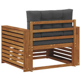 Outdoor Sofa Solid Acacia Wood and Polyester - 45-Degree Angle