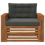Outdoor Sofa Solid Acacia Wood and Polyester - Side View