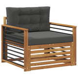 Outdoor Sofa Solid Acacia Wood and Polyester