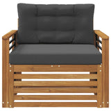 Outdoor Sofa Solid Acacia Wood and Polyester