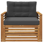 Outdoor Sofa Set Natural and Anthracite Solid Acacia Wood