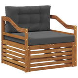 Outdoor Sofa Set Solid Acacia Wood Natural - Front View