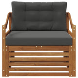 Outdoor Sofa Set Solid Acacia Wood Natural - Side View