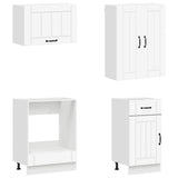 Cabinet Set with Drawer with Shelf 8 pcs White Engineered Wood