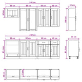 Cabinet Set with Drawer with Shelf 8 pcs White Engineered Wood