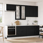 Kitchen Unit LUCCA 8 pcs Black Engineered Wood