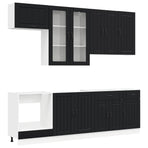 Kitchen Unit LUCCA 8 pcs Black Engineered Wood
