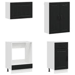 Kitchen Unit LUCCA 8 pcs Black Engineered Wood