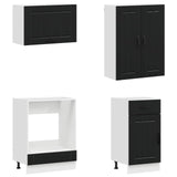 Kitchen Unit LUCCA 8 pcs Black Engineered Wood - Top-Down View