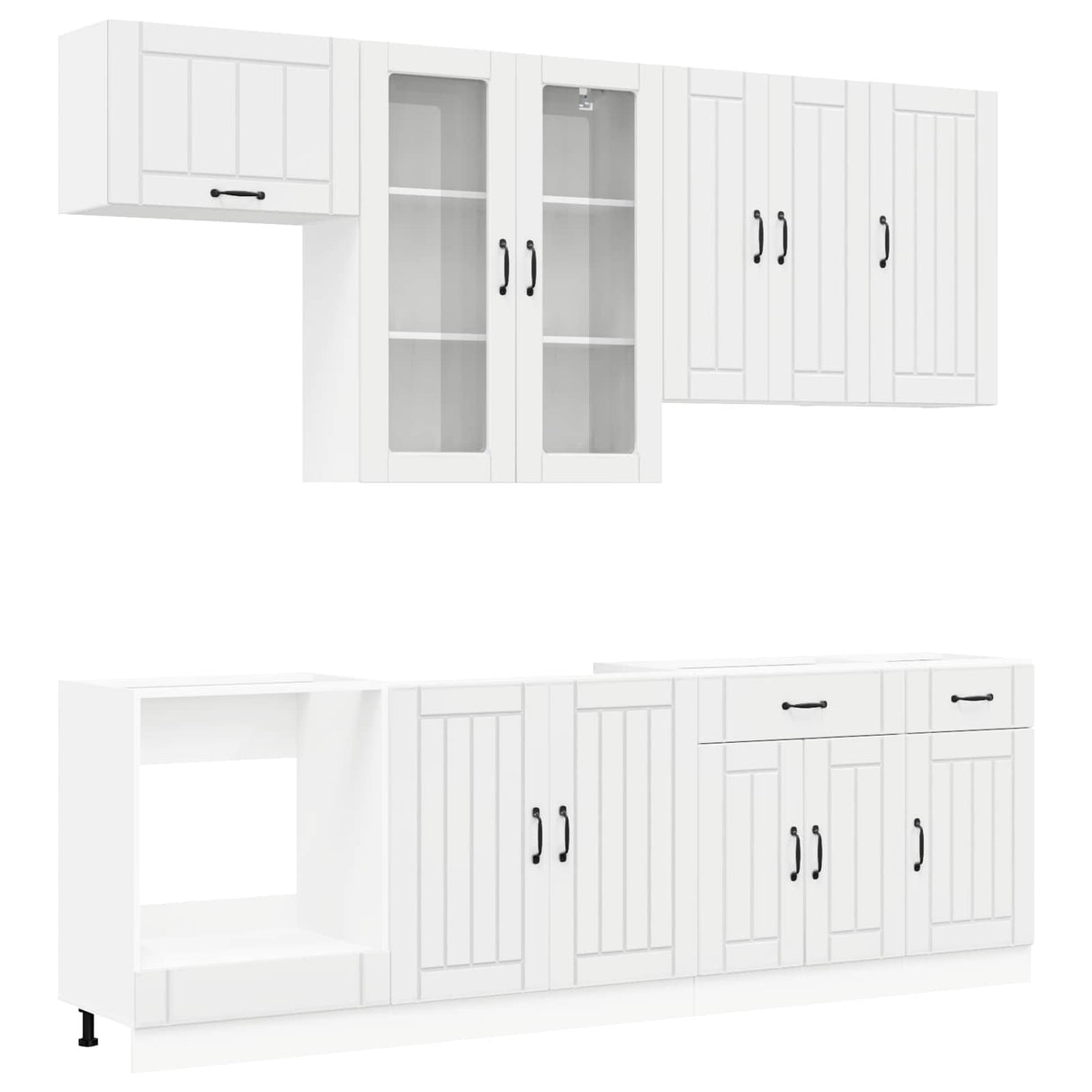 Kitchen Unit LUCCA 8 pcs High Gloss White Engineered Wood