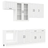 Kitchen Unit LUCCA 8 pcs High Gloss White Engineered Wood