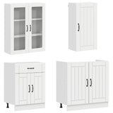 Kitchen Unit LUCCA 8 pcs High Gloss White Engineered Wood - Side View
