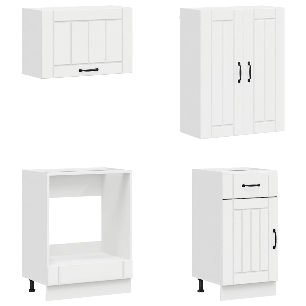 Kitchen Unit LUCCA 8 pcs High Gloss White Engineered Wood