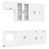 Cabinet Set with Drawer with Shelf 8 pcs White Engineered Wood